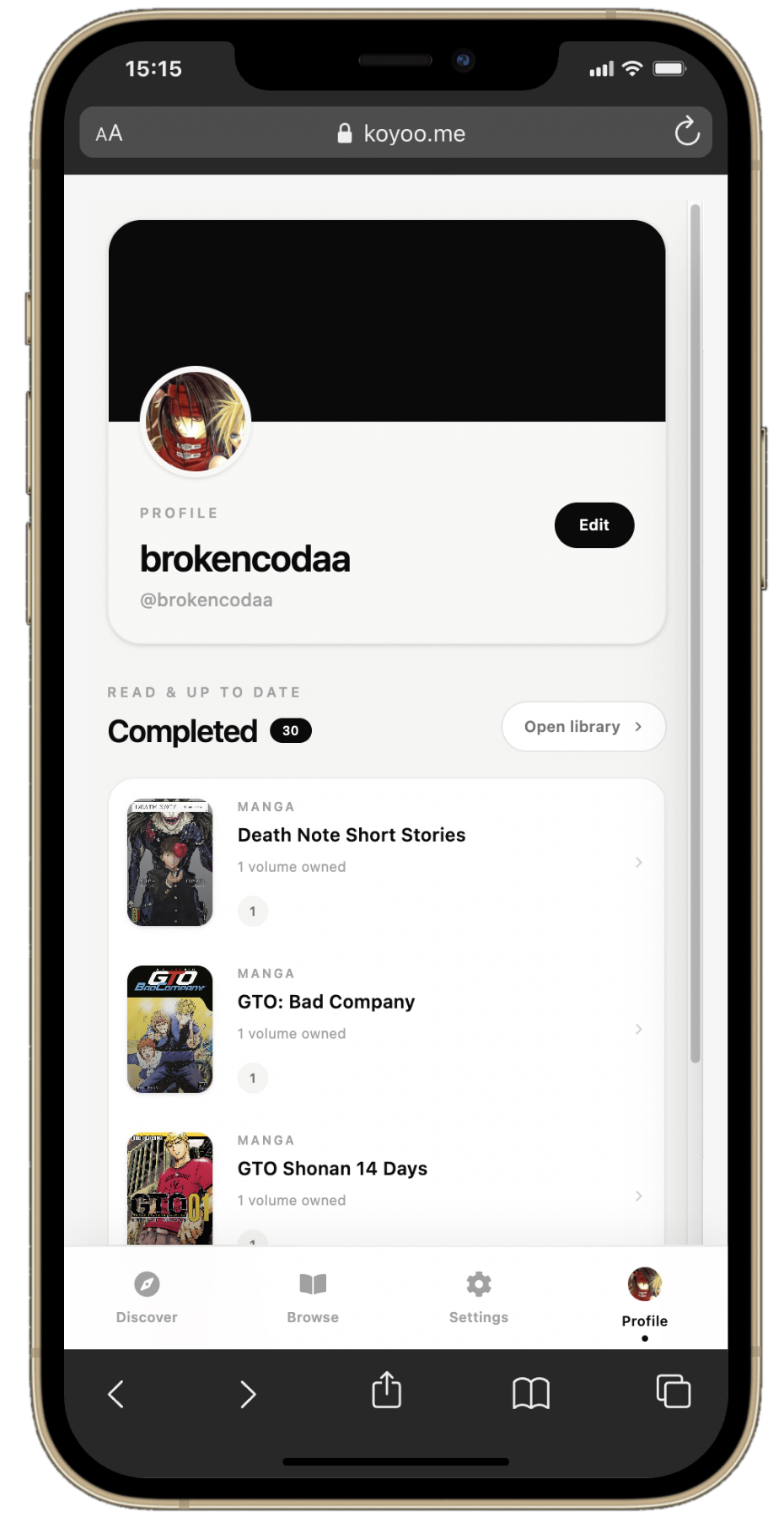Koyoo mobile interface